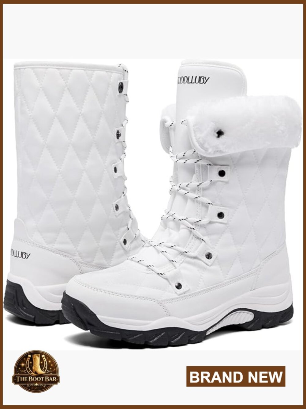 Waterproof Lace Up Snow Boots Mid Calf Faux Fur Lining Winter Shoes